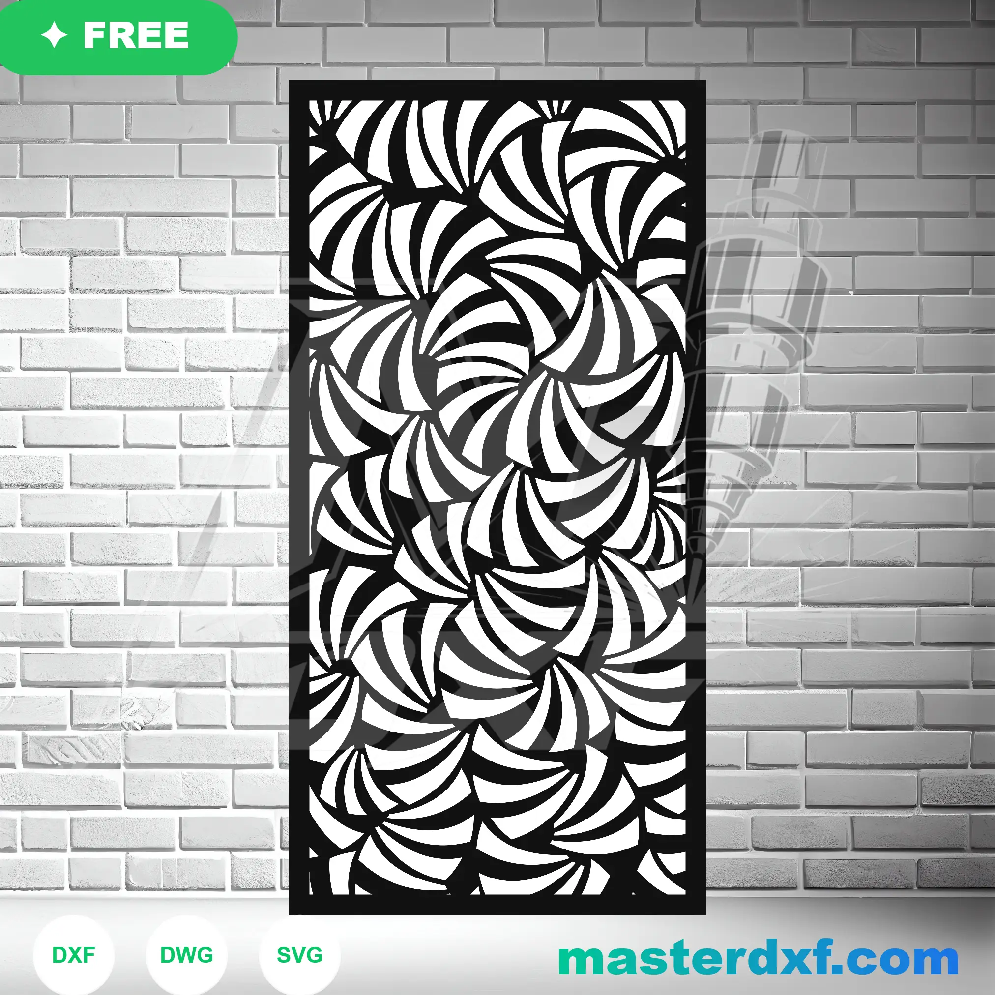 Abstract Curved Star Tessellation Geometric Matrix DXF File